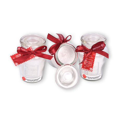 Discountershop Luxe Geurkaarsen Set - Wit - 4.5cm x 7.5cm x 8.2cm - 675g - 11 uur Brandtijd - Vanillageur - Set van 3 Stuks Discountershop Luxe Geurkaarsen Set - Wit - 4.5cm x 7.5cm x 8.2cm - 675g - 11 uur Brandtijd - Vanillageur - Set van 3 Stuks