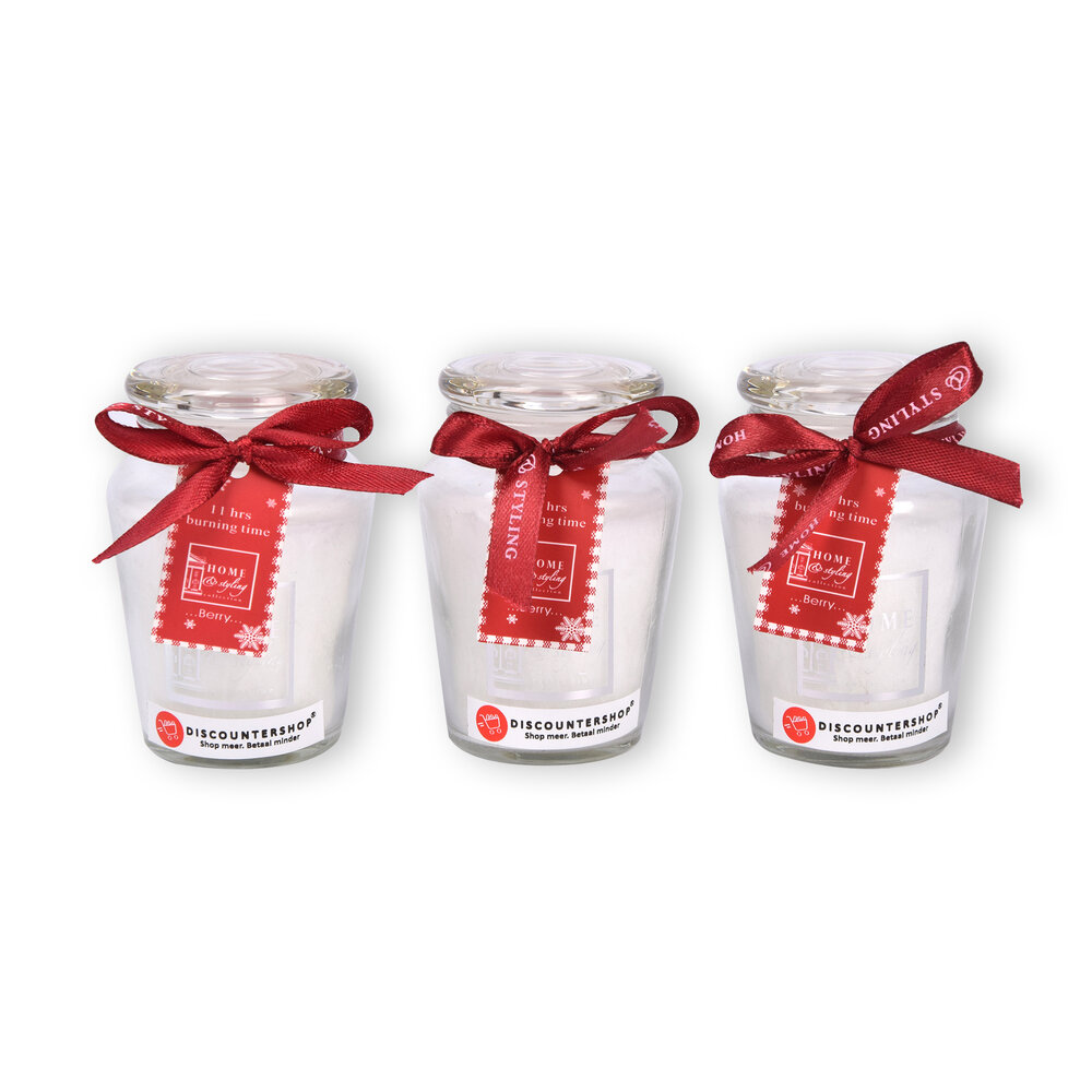 Discountershop Luxe Geurkaarsen Set - Wit - 4.5cm x 7.5cm x 8.2cm - 675g - 11 uur Brandtijd - Vanillageur - Set van 3 Stuks Discountershop Luxe Geurkaarsen Set - Wit - 4.5cm x 7.5cm x 8.2cm - 675g - 11 uur Brandtijd - Vanillageur - Set van 3 Stuks