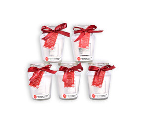 Discountershop Witte Kaarsenset - 5 stuks - Hoogwaardige Aromatische Kaarsen met Vanillegeur - 11 uur Brandtijd - Afmetingen: 4.5cm x 7.5cm x 8.2cm Discountershop Witte Kaarsenset - 5 stuks - Hoogwaardige Aromatische Kaarsen met Vanillegeur - 11 uur Brandtijd - Afmetingen: 4.5cm x 7.5cm x 8.2cm
