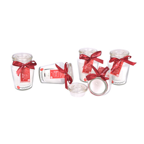 Discountershop Witte Kaarsenset - 5 stuks - Hoogwaardige Aromatische Kaarsen met Vanillegeur - 11 uur Brandtijd - Afmetingen: 4.5cm x 7.5cm x 8.2cm Discountershop Witte Kaarsenset - 5 stuks - Hoogwaardige Aromatische Kaarsen met Vanillegeur - 11 uur Brandtijd - Afmetingen: 4.5cm x 7.5cm x 8.2cm