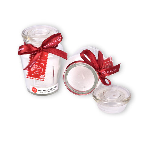 Discountershop Sfeervolle Witte Kaarsen - 2 Stuks - Vanille Geur - Ideaal voor Woonkamer en Slaapkamer - 4.5cm x 7.5cm x 8.2cm