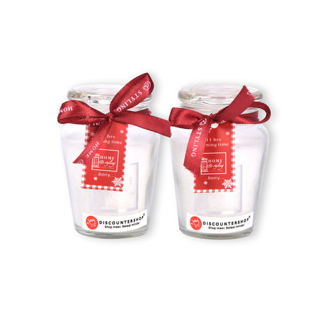 Discountershop Sfeervolle Witte Kaarsen - 2 Stuks - Vanille Geur - Ideaal voor Woonkamer en Slaapkamer - 4.5cm x 7.5cm x 8.2cm