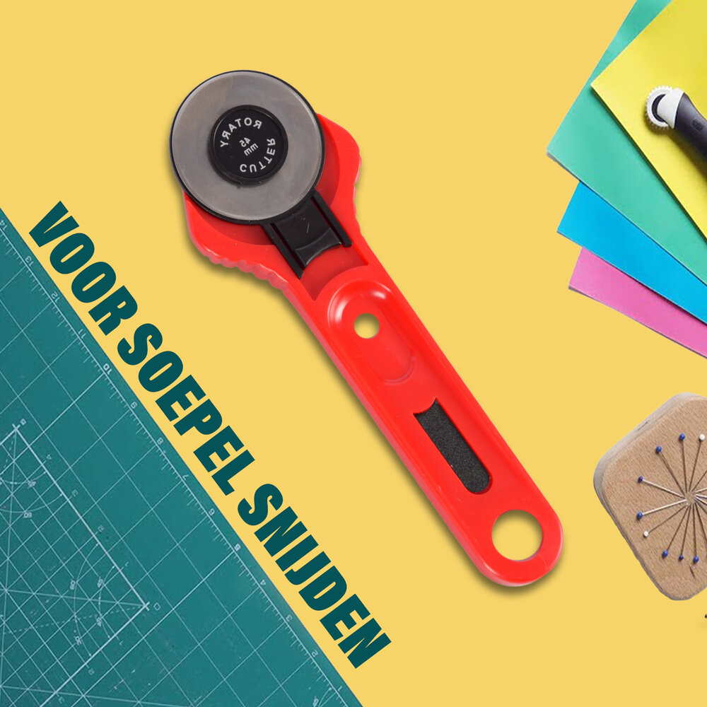 Discountershop Rolmes | Rotary Knife |  Snijmes | Rolmes | Messenrol | Roterende Snijder Set | 71 gram | Rood |  Rolmes met Messen | RVS Messen – 3 stuks | 45cm*18cm*1.8cm Discountershop Rolmes | Rotary Knife |  Snijmes | Rolmes | Messenrol | Roterende Snijder Set | 71 gram | Rood |  Rolmes met Messen | RVS Messen – 3 stuks | 45cm*18cm*1.8cm