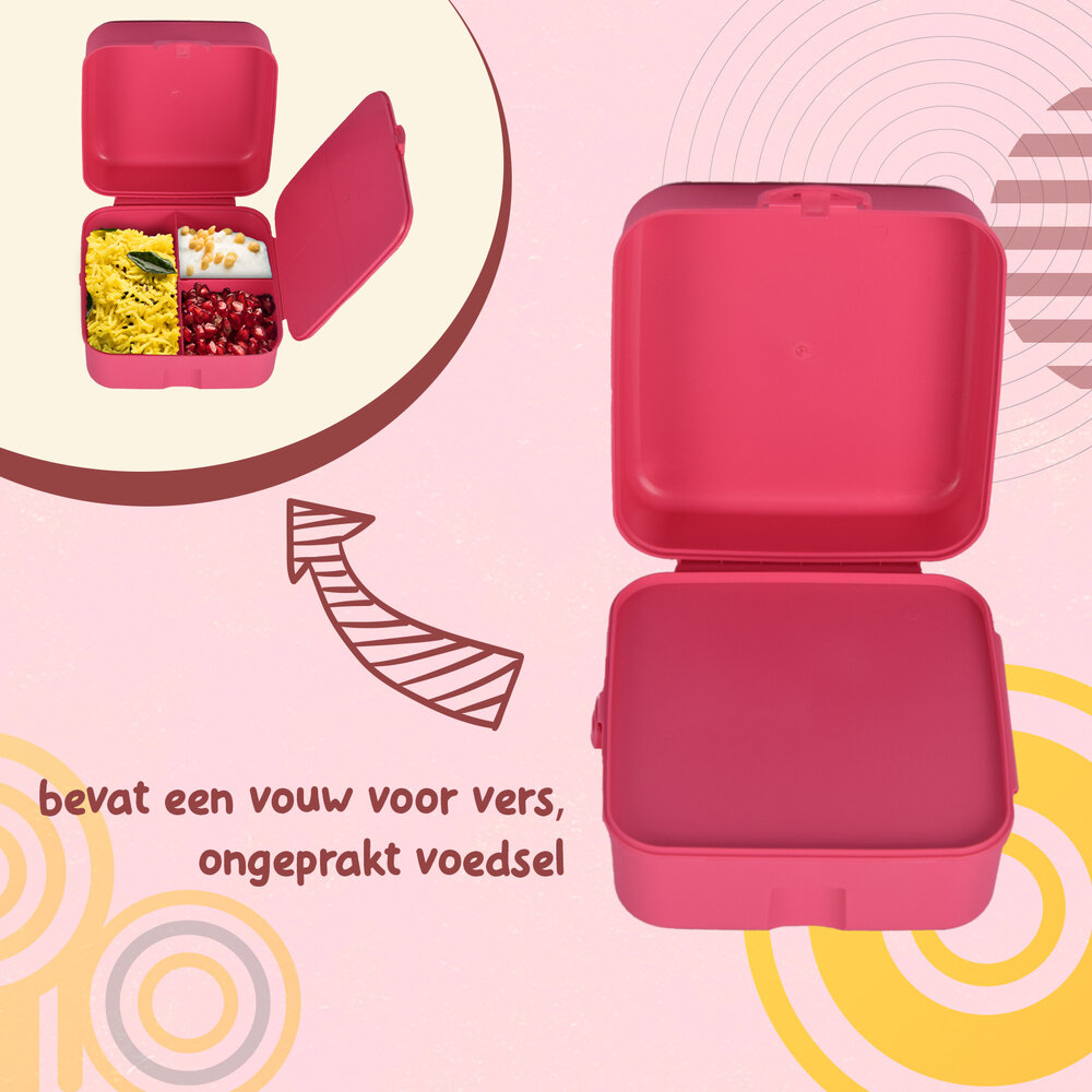 Disney Broodtrommel| Brooddoos | voor Meisjes | BPA Vrij | 1.5 liter | Met 3-Vakken | Roze | Lunchtrommel | 14cm*8cm*14cm Disney Broodtrommel| Brooddoos | voor Meisjes | BPA Vrij | 1.5 liter | Met 3-Vakken | Roze | Lunchtrommel | 14cm*8cm*14cm