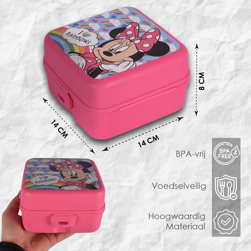 Disney Broodtrommel| Brooddoos | voor Meisjes | BPA Vrij | 1.5 liter | Met 3-Vakken | Roze | Lunchtrommel | 14cm*8cm*14cm Disney Broodtrommel| Brooddoos | voor Meisjes | BPA Vrij | 1.5 liter | Met 3-Vakken | Roze | Lunchtrommel | 14cm*8cm*14cm