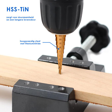 Discountershop Boorset | Borenset | voor Metaal | Booraccessoires | HSS-TiN | 3 Bits met Meerdere Stappen | voor Klussen en Huishouden | 8cm*2cm*10cm Discountershop Boorset | Borenset | voor Metaal | Booraccessoires | HSS-TiN | 3 Bits met Meerdere Stappen | voor Klussen en Huishouden | 8cm*2cm*10cm