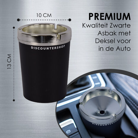 Discountershop Auto asbak | asbak | Zwart | Auto accessoires | kunststof | stand asbak | asbakken | asbak met deksel | 10cm*13cm Discountershop Auto asbak | asbak | Zwart | Auto accessoires | kunststof | stand asbak | asbakken | asbak met deksel | 10cm*13cm