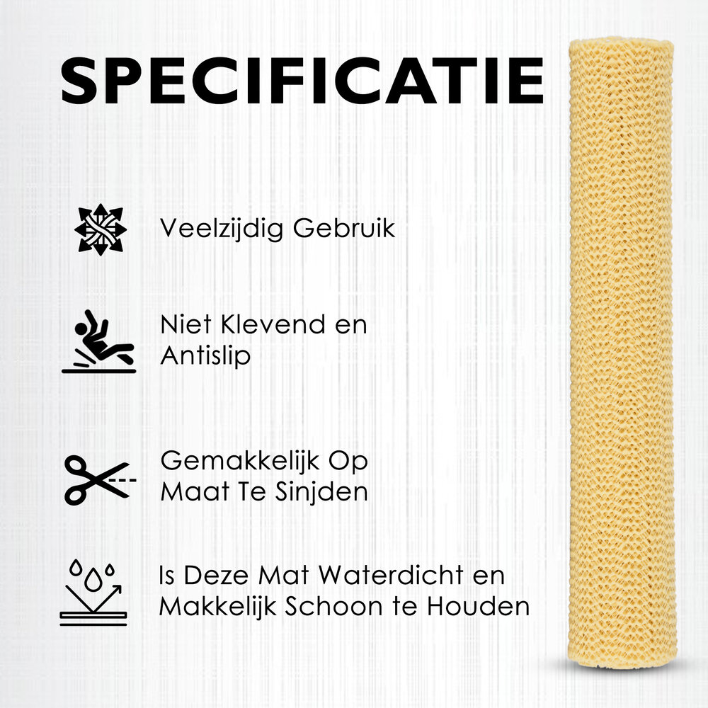 Discountershop 1x | Non-slip mat | Kitchen drawers | Rubber anti-slip mat | yellow/beige | Synthetic rubber | Grip mat | 150cm*30cm Discountershop 1x | Non-slip mat | Kitchen drawers | Rubber anti-slip mat | yellow/beige | Synthetic rubber | Grip mat | 150cm*30cm