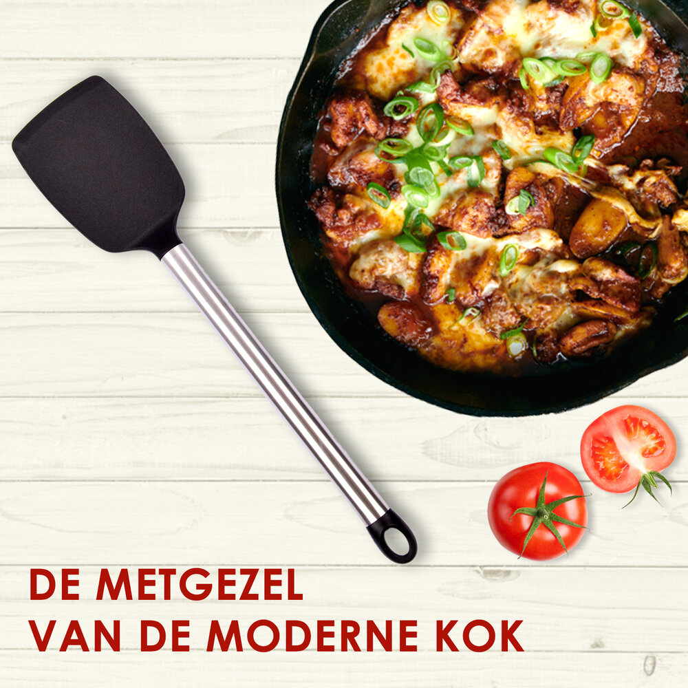 Discountershop Spatel | Bakspatel | spatel | rvs handvat | Zwart | Keukenspatel | Hittebestendige spatel | Keukenaccessoire | 36cm*8cm Discountershop Spatel | Bakspatel | spatel | rvs handvat | Zwart | Keukenspatel | Hittebestendige spatel | Keukenaccessoire | 36cm*8cm