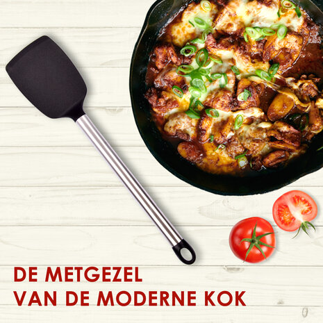 Discountershop Spatel | Bakspatel | spatel | rvs handvat | Zwart | Keukenspatel | Hittebestendige spatel | Keukenaccessoire | 36cm*8cm Discountershop Spatel | Bakspatel | spatel | rvs handvat | Zwart | Keukenspatel | Hittebestendige spatel | Keukenaccessoire | 36cm*8cm