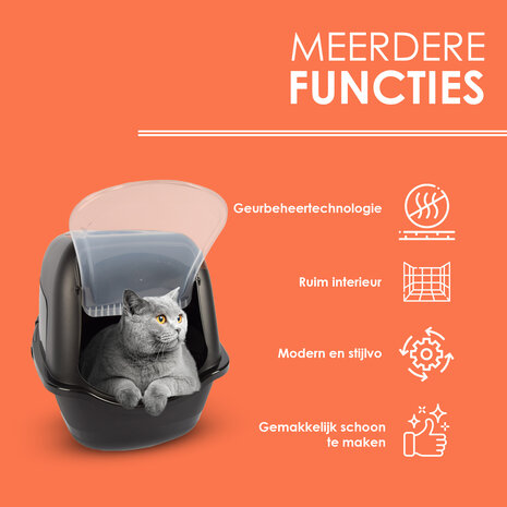 Discountershop Covered Cat Litter Box with Flap Door – Enclosed Litter Tray for Large Cats – Leak-Proof & Durable – Plastic Litter Box with Carbon Filter – 15 kg Capacity Discountershop Covered Cat Litter Box with Flap Door – Enclosed Litter Tray for Large Cats – Leak-Proof & Durable – Plastic Litter Box with Carbon Filter – 15 kg Capacity