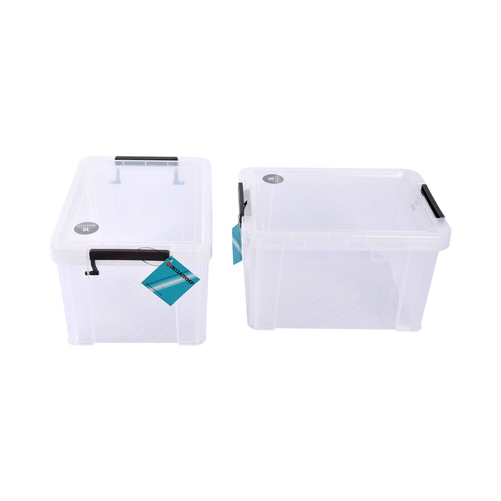 Discountershop Handige Stapelbare Grote Witte Opbergboxen Met Klikdeksel - Set Van 2 Stuks - 5L Opbergcapaciteit - Afmetingen 26cm X 19cm X 16cm Discountershop Handige Stapelbare Grote Witte Opbergboxen Met Klikdeksel - Set Van 2 Stuks - 5L Opbergcapaciteit - Afmetingen 26cm X 19cm X 16cm
