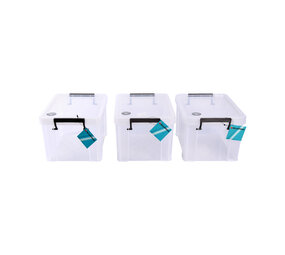 Discountershop 3 Stuks Stapelbare Grote Witte Opbergboxen - Klikdeksel - 26cm x 19cm x 16cm - 5L Discountershop 3 Stuks Stapelbare Grote Witte Opbergboxen - Klikdeksel - 26cm x 19cm x 16cm - 5L