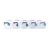 Discountershop Ruime Plastic Opbergbox - Grote Opbergcapaciteit - Stapelbaar - Wit - 5 Stuks - Klikdeksel - 5L - Afmetingen: 26cm x 19cm x 16cm Discountershop Ruime Plastic Opbergbox - Grote Opbergcapaciteit - Stapelbaar - Wit - 5 Stuks - Klikdeksel - 5L - Afmetingen: 26cm x 19cm x 16cm