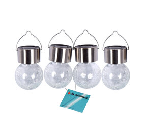 Discountershop Elegante Zonne-lampen Set voor Tuinverlichting - 4 Stuks - Zilver - 9x6cm - Solar- 1.2V - Batterijen Inbegrepen Discountershop Elegante Zonne-lampen Set voor Tuinverlichting - 4 Stuks - Zilver - 9x6cm - Solar- 1.2V - Batterijen Inbegrepen