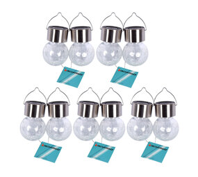 Discountershop Solar Lamp Set for Solar Garden Lighting - 10 Solar lamps - Ni-MH 1.2V - Outdoor Lighting - Stainless Steel & Crystal Glass Discountershop Solar Lamp Set for Solar Garden Lighting - 10 Solar lamps - Ni-MH 1.2V - Outdoor Lighting - Stainless Steel & Crystal Glass