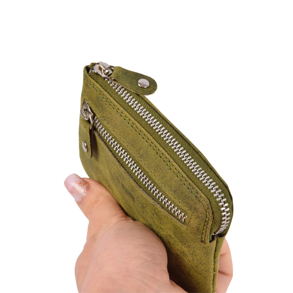 4 East Small Zipper Wallet with Keyring | Unisex Keychain Wallet with RFID | 4 Credit Card Slots & 2 Keychain | Ideal for Travel or on the Road | Olive – 12.5x8x1cm 4 East Small Zipper Wallet with Keyring | Unisex Keychain Wallet with RFID | 4 Credit Card Slots & 2 Keychain | Ideal for Travel or on the Road | Olive – 12.5x8x1cm
