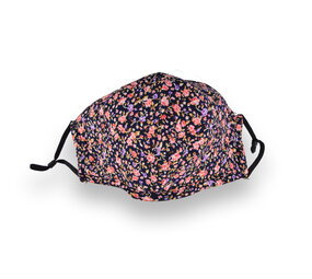 Discountershop Wasbare Mondkapjes Kopen in Zwart met Bloemendesign - Dubbele Laag 100% Katoen, Niet voor Medisch Gebruik Discountershop Wasbare Mondkapjes Kopen in Zwart met Bloemendesign - Dubbele Laag 100% Katoen, Niet voor Medisch Gebruik