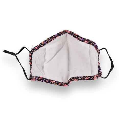 Discountershop Washable Face Masks in Black with Flowers - Fashionable Face Mask Fashion Flower – Discountershop