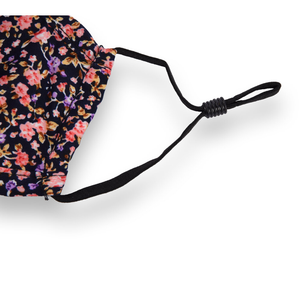 Discountershop Washable Face Masks in Black with Flowers - Fashionable Face Mask Fashion Flower – Discountershop