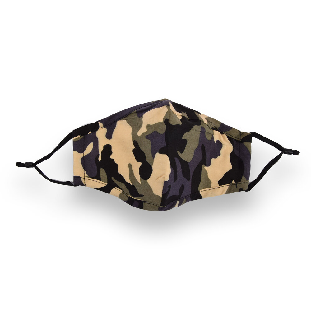 Discountershop Camouflage Washable Face Masks made of 100% Cotton - Comfort and Safety - Length 24cm - Width 15.5cm - Washable Face Masks