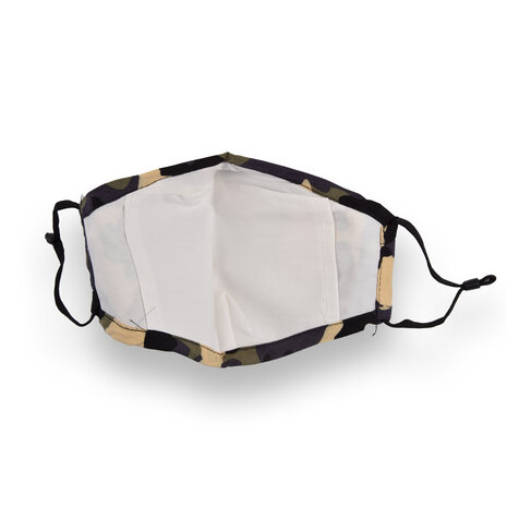 Discountershop Camouflage Washable Face Masks made of 100% Cotton - Comfort and Safety - Length 24cm - Width 15.5cm - Washable Face Masks