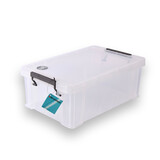 Discountershop Stylish White Storage Box with Click Lid - 10L Plastic Storage Container | Storage box for Clothing and Tools Discountershop Stylish White Storage Box with Click Lid - 10L Plastic Storage Container | Storage box for Clothing and Tools