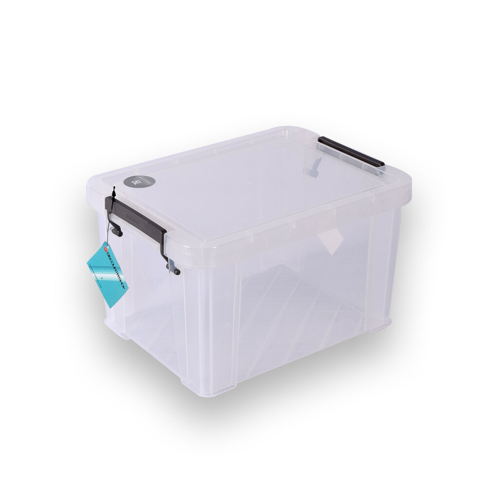 Discountershop Stylish White Storage Box with Click Lid - 5L Plastic Storage Container | Storage box for Clothing and Tools Discountershop Stylish White Storage Box with Click Lid - 5L Plastic Storage Container | Storage box for Clothing and Tools
