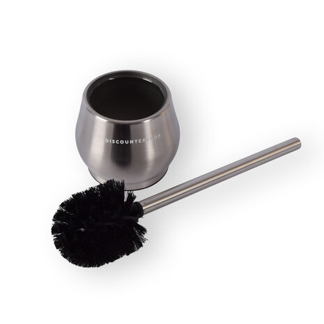 Discountershop Silver Toilet Brush with Holder - Toilet Accessories - Stainless Steel - 10.5x12x36cm Discountershop Silver Toilet Brush with Holder - Toilet Accessories - Stainless Steel - 10.5x12x36cm