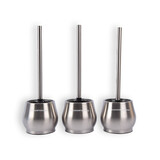 Discountershop Silver Toilet Brush Set - 3x Toilet Brushes with Holder | Stainless steel | 36cm x 12cm x 10.5cm Discountershop Silver Toilet Brush Set - 3x Toilet Brushes with Holder | Stainless steel | 36cm x 12cm x 10.5cm