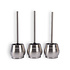 Silver Toilet Brush Set - 3x Toilet Brushes with Holder | Stainless steel | 36cm x 12cm x 10.5cm Silver Toilet Brush Set - 3x Toilet Brushes with Holder | Stainless steel | 36cm x 12cm x 10.5cm