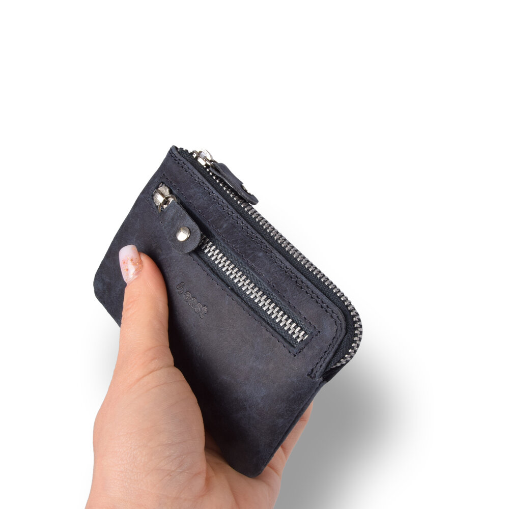 4 East Mini portemonnee sleutelhanger | unisex - rfid anti skim | kliene portemonnee met rits | 4 kaartsleuven & 2 seutelring | 12.5x8x1cm - Navy 4 East Mini portemonnee sleutelhanger | unisex - rfid anti skim | kliene portemonnee met rits | 4 kaartsleuven & 2 seutelring | 12.5x8x1cm - Navy