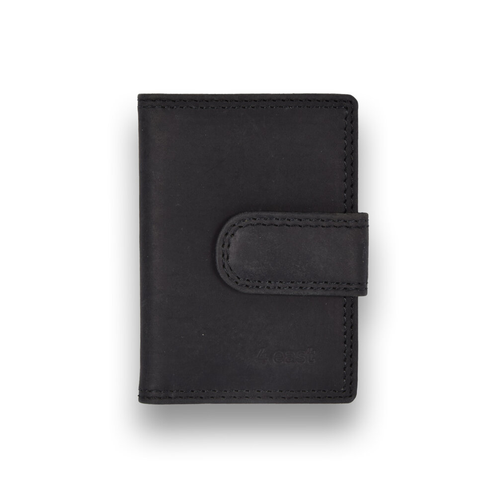 4 East Elegante RFID Portemonnee - Zwart - Dames & Heren - 4 East - Compact formaat: 7cm x 1.5cm x 10cm - 14 vakken voor creditcards 4 East Elegante RFID Portemonnee - Zwart - Dames & Heren - 4 East - Compact formaat: 7cm x 1.5cm x 10cm - 14 vakken voor creditcards