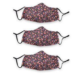 Discountershop Floral Noir Elegant Black Cotton Face Masks | 3 Pieces | Length 24 cm | Width 15.5 cm | Washable and Reusable | Ideal for Dust Protection and Daily Use Discountershop Floral Noir Elegant Black Cotton Face Masks | 3 Pieces | Length 24 cm | Width 15.5 cm | Washable and Reusable | Ideal for Dust Protection and Daily Use