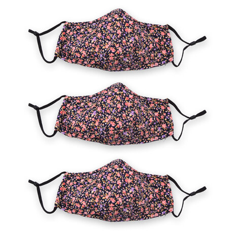 Discountershop Floral Noir Elegante Zwarte Katoenen Mondmaskers | 3 Stuks | Lengte 24 cm | Breedte 15.5m | Wasbaar en Herbruikbaar | Ideaal voor Stofbescherming en Dagelijks Gebruik Discountershop Floral Noir Elegante Zwarte Katoenen Mondmaskers | 3 Stuks | Lengte 24 cm | Breedte 15.5m | Wasbaar en Herbruikbaar | Ideaal voor Stofbescherming en Dagelijks Gebruik