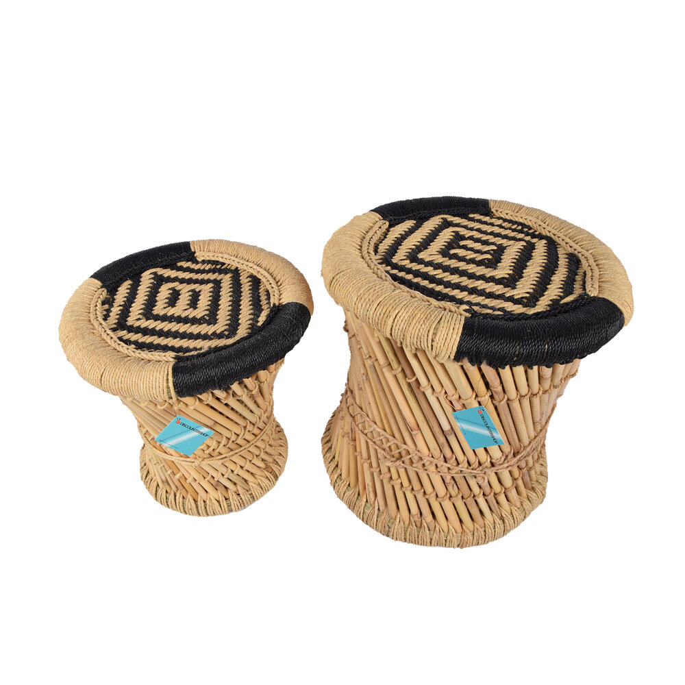 Discountershop Set van 2 Lichtbruine/Zwarte Bamboe Salontafels | Grote Tafel 37.5cm | Kleine Tafel 30.5cm | Gebruik Voor Perfecte Zitopstelling Discountershop Set van 2 Lichtbruine/Zwarte Bamboe Salontafels | Grote Tafel 37.5cm | Kleine Tafel 30.5cm | Gebruik Voor Perfecte Zitopstelling