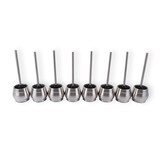 Discountershop Premium Stainless Steel Toilet Brush Set | 8x Toilet Brushes with Quick-Drying Container and Sturdy Handle | Hygienic Silicone Brushes | Silver | 10.5cm x 12cm x 36cm Discountershop Premium Stainless Steel Toilet Brush Set | 8x Toilet Brushes with Quick-Drying Container and Sturdy Handle | Hygienic Silicone Brushes | Silver | 10.5cm x 12cm x 36cm