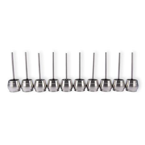 Discountershop Set of 10 Silver Toilet Brushes with Holders | Stainless Steel | 10.5cm x 12m x 36cm | Hygienic Silicone Toilet Brush | Sturdy Handle | Deep Cleaning and Premium Bathroom Accessory Discountershop Set of 10 Silver Toilet Brushes with Holders | Stainless Steel | 10.5cm x 12m x 36cm | Hygienic Silicone Toilet Brush | Sturdy Handle | Deep Cleaning and Premium Bathroom Accessory