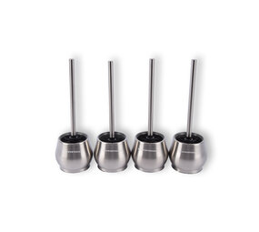 Discountershop 4x Silver Toilet Brushes with Free-standing Holders | Stainless Steel | 10.5cm x 12m x 36cm | Premium Bathroom Accessories | Maximum Hygiene With Timeless Design | Provides Deep Cleaning Discountershop 4x Silver Toilet Brushes with Free-standing Holders | Stainless Steel | 10.5cm x 12m x 36cm | Premium Bathroom Accessories | Maximum Hygiene With Timeless Design | Provides Deep Cleaning
