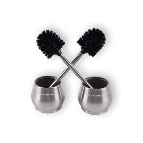 Discountershop Silver Toilet Brush with Freestanding Stainless Steel Holder | 2-Piece Set | 10.5cm Length | 12m Width | 36cm Height | Premium Bathroom Accessory with Silicone Bristles Discountershop Silver Toilet Brush with Freestanding Stainless Steel Holder | 2-Piece Set | 10.5cm Length | 12m Width | 36cm Height | Premium Bathroom Accessory with Silicone Bristles