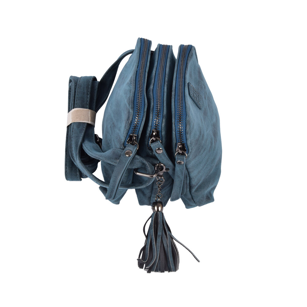 Bicky Bernard  Navy Crossbodytas met Handige Creditcardhouder - Bicky Bernard - 19.5x13x15.5cm - Lichtgewicht - Inclusief 6 Vakken, 7 Creditcardvakjes en 1 Ritssluiting