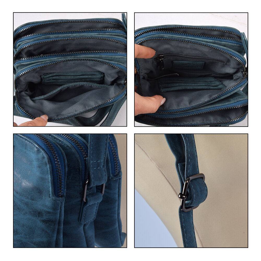 Bicky Bernard Navy Crossbody Bag with Handy Credit Card Holder - Bicky Bernard - 19.5x13x15.5cm - Lightweight - Includes 6 Compartments, 7 Credit Card Pockets and 1 Zipper Bicky Bernard Navy Crossbody Bag with Handy Credit Card Holder - Bicky Bernard - 19.5x13x15.5cm - Lightweight - Includes 6 Compartments, 7 Credit Card Pockets and 1 Zipper