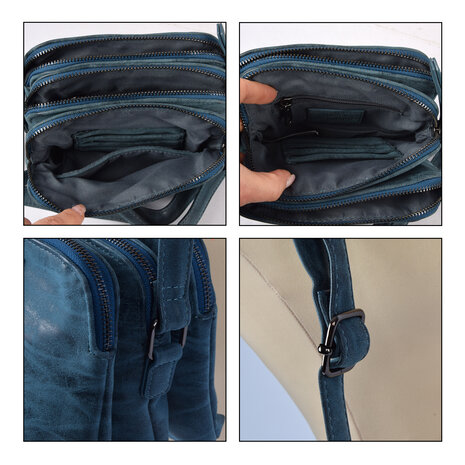 Bicky Bernard Navy Crossbody Bag with Handy Credit Card Holder - Bicky Bernard - 19.5x13x15.5cm - Lightweight - Includes 6 Compartments, 7 Credit Card Pockets and 1 Zipper Bicky Bernard Navy Crossbody Bag with Handy Credit Card Holder - Bicky Bernard - 19.5x13x15.5cm - Lightweight - Includes 6 Compartments, 7 Credit Card Pockets and 1 Zipper