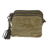 Bicky Bernard  Trendy Olive Crossbody and Shoulder Bag with Credit Card Holder - 3 Compartments with 4 Small Pockets and 7 Credit Card Slots Bicky Bernard  Trendy Olive Crossbody and Shoulder Bag with Credit Card Holder - 3 Compartments with 4 Small Pockets and 7 Credit Card Slots