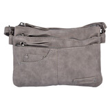 Bicky Bernard  Eigentijdse Grijze PU Crossbody- en Schoudertas - Maat 20.5x14x6.5cm - Met Inbegrip van Creditcardhouder Bicky Bernard  Eigentijdse Grijze PU Crossbody- en Schoudertas - Maat 20.5x14x6.5cm - Met Inbegrip van Creditcardhouder