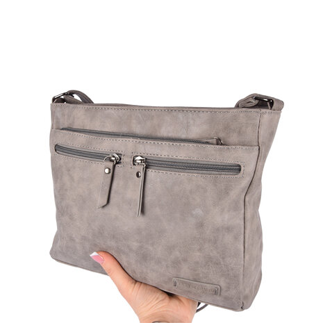 Bicky Bernard  Bicky Bernard shoulder bag and crossbody in gray, including credit card holder - Dimensions: 30.5 x 9.5 x 25 cm - Material: PU - Total compartments: 10.