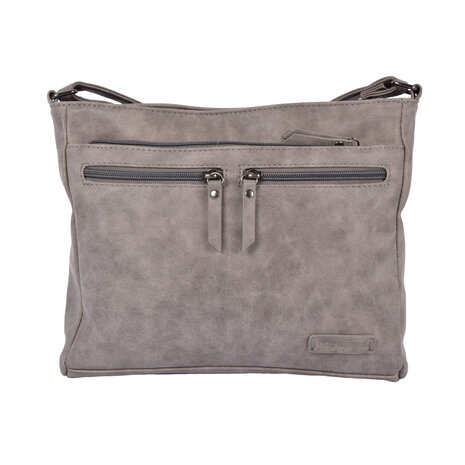 Bicky Bernard  Bicky Bernard shoulder bag and crossbody in gray, including credit card holder - Dimensions: 30.5 x 9.5 x 25 cm - Material: PU - Total compartments: 10.