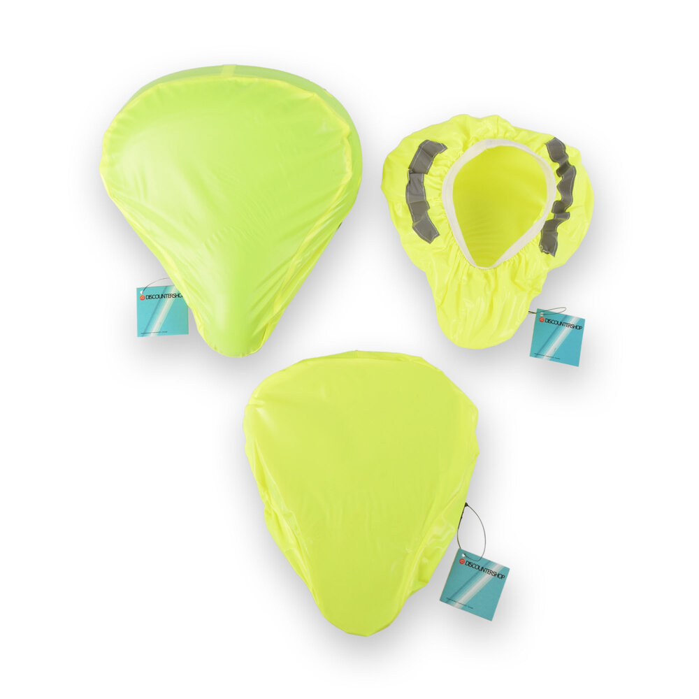 Discountershop Neon Groene Zadelhoes Fiets - Zadeldekje Zadelbeschermer - 3 Stuks - Met Reflecterende Strepen - Groen Neon - Plastic - 22cm x 4.4cm Discountershop Neon Groene Zadelhoes Fiets - Zadeldekje Zadelbeschermer - 3 Stuks - Met Reflecterende Strepen - Groen Neon - Plastic - 22cm x 4.4cm