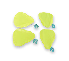 Discountershop 4 Pieces Neon Green Saddle Covers - Stylish Protection for Your Bicycle Saddle - with reflective stripes - 22cmx4.4cm Discountershop 4 Pieces Neon Green Saddle Covers - Stylish Protection for Your Bicycle Saddle - with reflective stripes - 22cmx4.4cm
