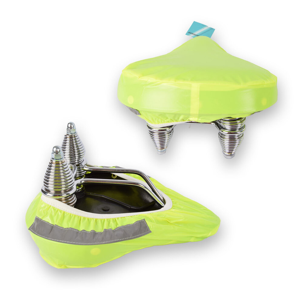 Discountershop 4 Stuks Neon Groene Zadelhoezen - Stijlvolle Bescherming voor Uw Fietszadel - met reflecterende strepen - 22cmx4.4cm Discountershop 4 Stuks Neon Groene Zadelhoezen - Stijlvolle Bescherming voor Uw Fietszadel - met reflecterende strepen - 22cmx4.4cm